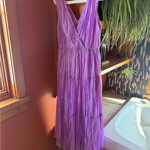 GAP Lavender Purple Tiered Maxi Dress